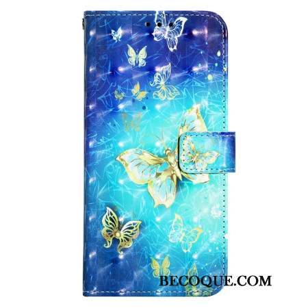 Housse Xiaomi Redmi Note 13 4G Papillons dorés