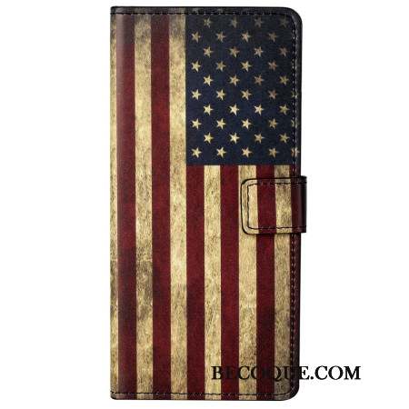 Housse Xiaomi Redmi Note 13 5G Drapeau Américain Vintage