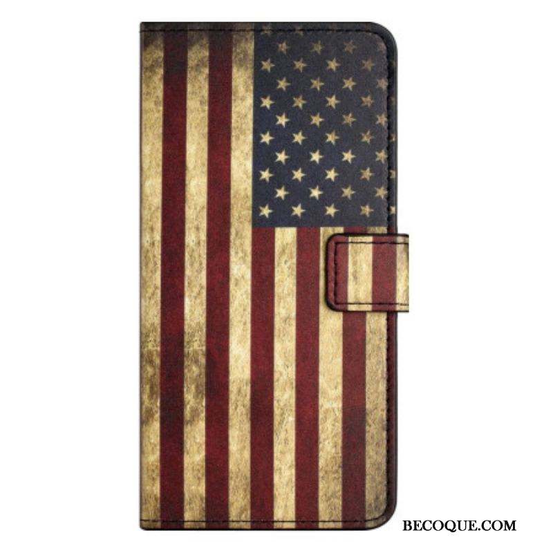 Housse iPhone 14 Drapeau Américain Vintage