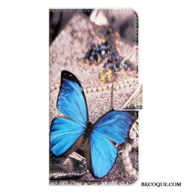 Housse iPhone 14 Papillon Bleu