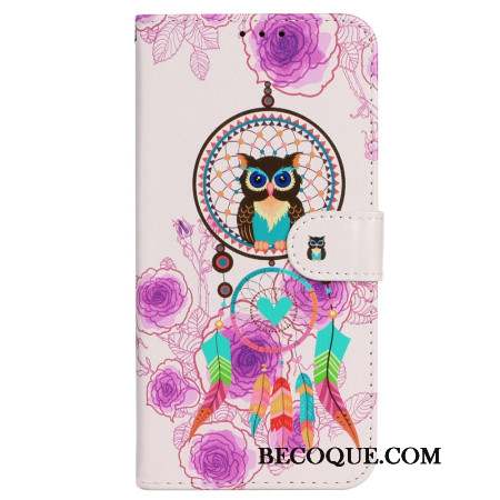 Housse iPhone 16 Attrape-Rêves Hibou à Lanière