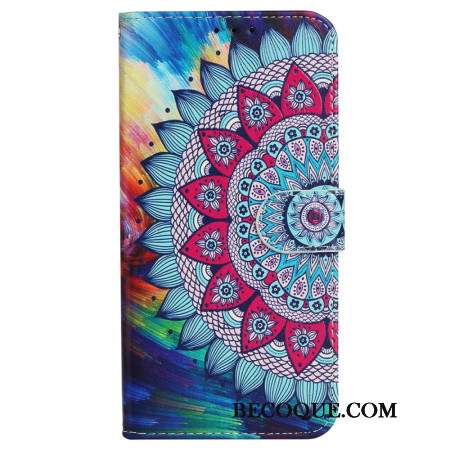 Housse iPhone 16 Fabuleux Mandala à Lanière