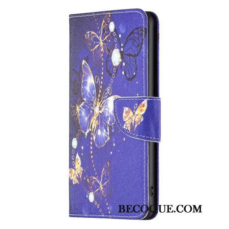 Housse iPhone 16 Papillons sur Fond Violet