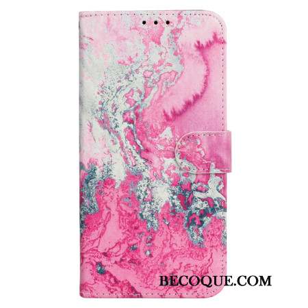 Housse iPhone 16 Plus Marbre Rose Marin