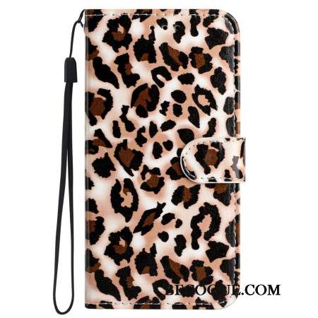 Housse iPhone 16 Plus Motif Léopard à Lanière