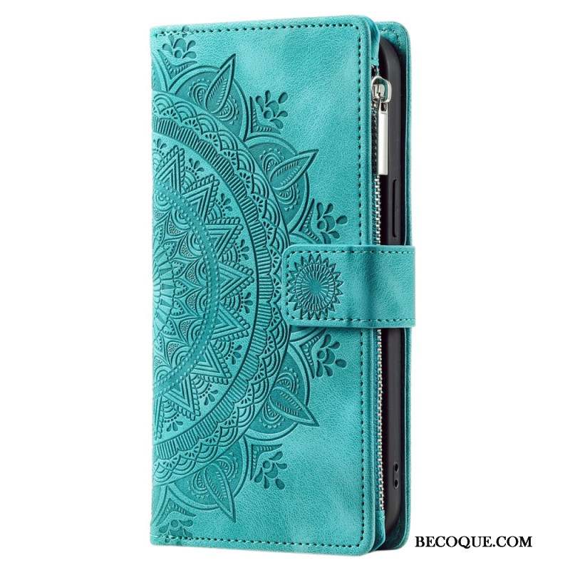 Housse iPhone 16 Plus, Portefeuille Mandala