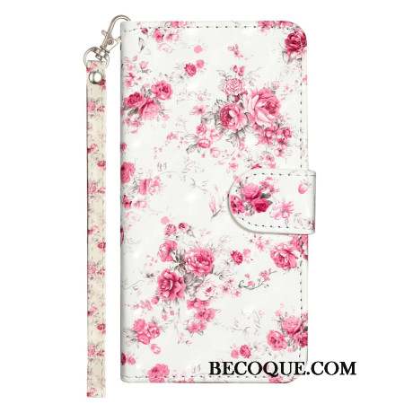 Housse iPhone 16 Plus Roses à Lanière