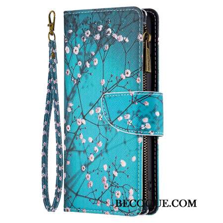 Housse iPhone 16 Pro Portefeuille Fleur de Prunier